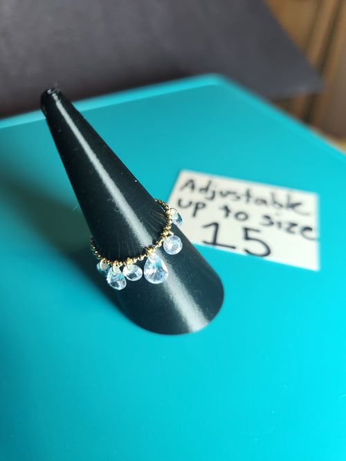 Adjustable Stainless Steel Dangle Ring – Fits Up to Size 15